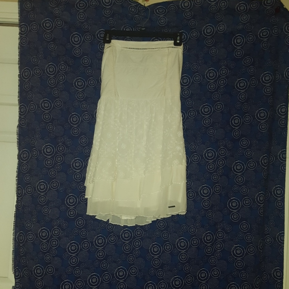 White eyelet mini dress